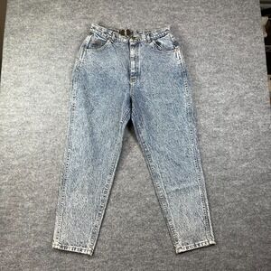 Vintage Lee Jeans Women's 16P Acid Wash Denim High Rise Union Made USA - 31X27